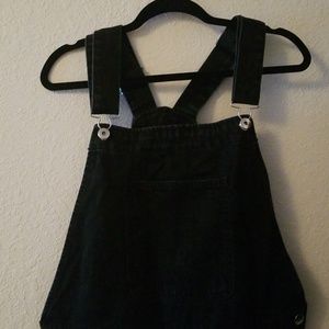 F21 Men: Faded Black Distressed Overalls
